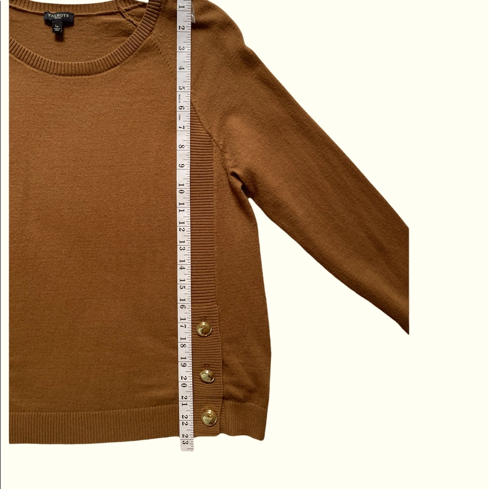 Talbots classy, brown sweater. Size LP. - Picture 5 of 7